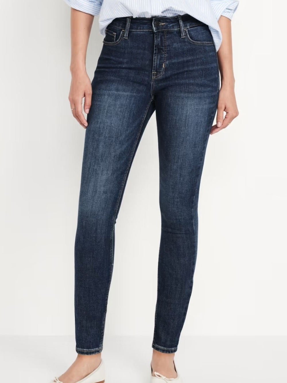 Old Navy Women's High Waisted Rockstar Super Skinny Jeans Dark Wash Size 2